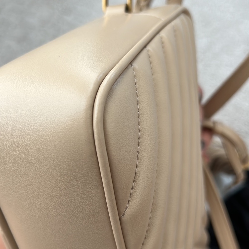 Saint Laurent Loulou quilted camera bag crossbody color poudre - Picture 12 of 13
